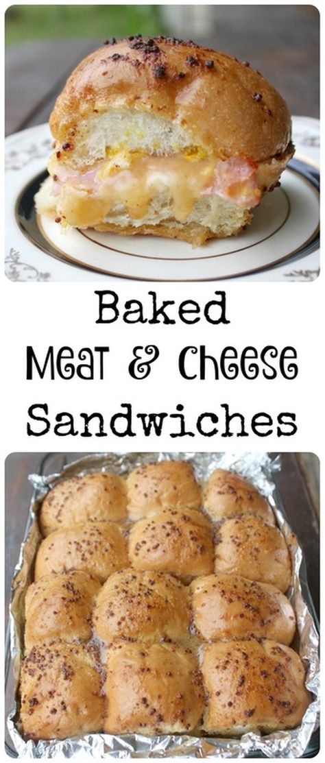 Warm, melty, baked meat & cheese sandwiches are the best (THE BEST!!!) way to make sandwiches! Meat And Cheese Sandwiches, Oven Baked Sandwiches Recipes, Oven Sandwiches Easy, Baked Sandwiches Oven, Baked Sandwich Recipes, Oven Baked Meatball Sandwiches, Oven Baked Sandwiches, Ham And Cheese Melts Sandwich Recipes, Oven Sandwiches