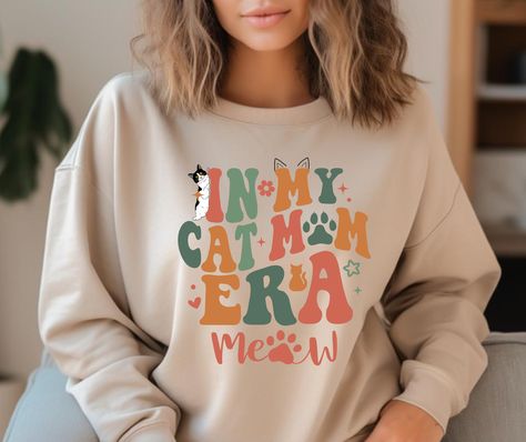 In My Cat Mom Era Sweatshirt, Cute Sweatshirts for Cat Mom, Cat Lover Sweatshirts. Cat Owner Gift, Cat Sweatshirt, Cat Mom Hoodie Floral Therapy, In My Mom Era, Mom Cat, Pregnant Wife, Mom Hoodies, Mom Era, Gift For Dog Lover, Dog Lover Shirt, Cat Sweatshirt