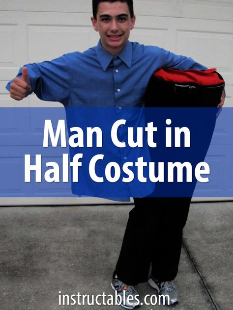 This is a contest winner and showstopper for sure. Such a fun costume for Halloween! Cut In Half Costume, Halloween Costume Winners, Jellyfish Costume Diy, Halloween Costume Contest Winners, Jellyfish Halloween, Convict Costume, Costume Contest Winner, Man Cut, Teacher Halloween Costumes