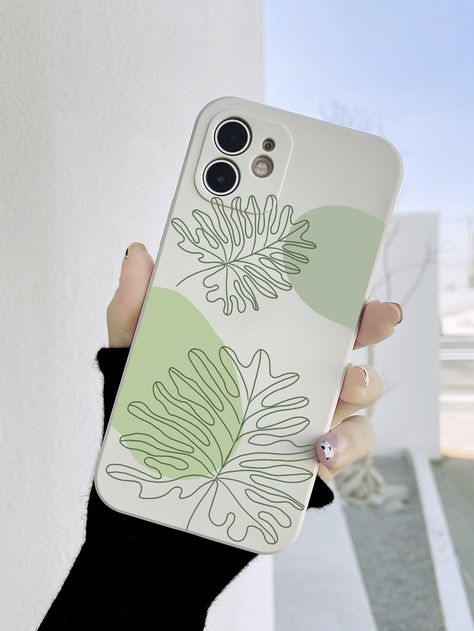 Multicolor  Collar  TPU Plants Phone Cases Embellished   Phone/Pad Accessories Drawing For Phone Covers, Boho Phone Case, Kawaii Iphone Case, Minimalist Phone Cases, Phone Case Diy Paint, Diy Phone Case Design, Vintage Phone Case, Book Cover Diy, Phone Covers Diy