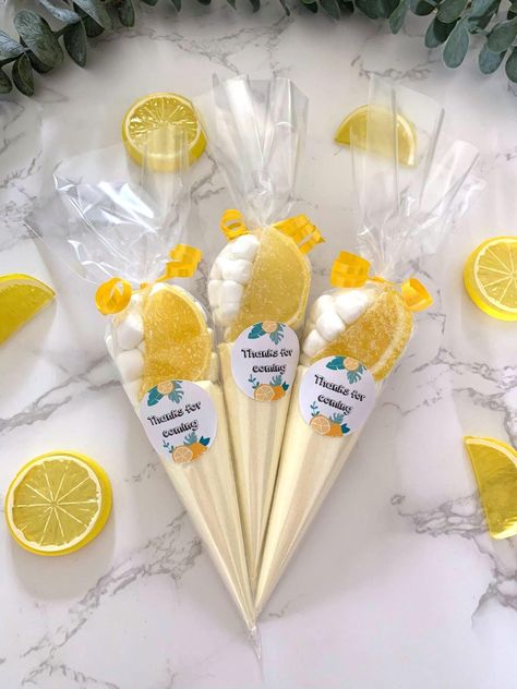 Summer Birthday Party Favors, Lemonade Party Favors, Lemon Themed Party, Lemon Birthday, Summer Party Favors, Summer Favors, Lemon Theme, Summer Lemonade, Italian Theme