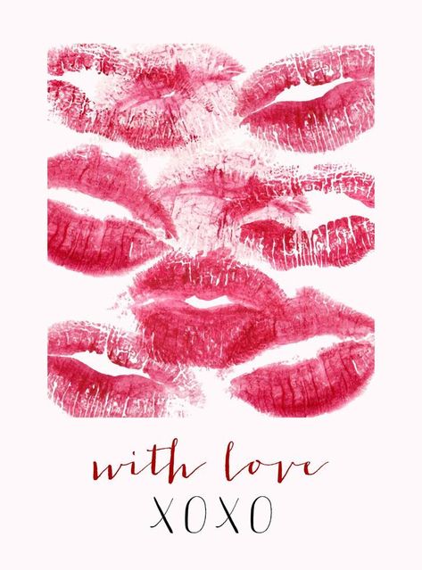 Romantic print with lips and text. Realistic lipstick print isolated on white. Modern postcard for romantic occasions. Trendy vector design for Valentines Day or wedding. Valentine's Day Poster Design, Design For Valentines Day, Diy Postcard, Lipstick Print, Valentine Poster, Valentines Day Poster, Modern Postcard, Valentine Postcards, Romantic Cards