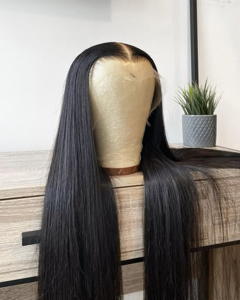 30 Inch Black Wig, 30inch Frontal Wig, Wigs Business, 30 Inch Wig, Jet Black Wig, Wigs Ideas, Hd Lace Frontal Wigs, Black Hair Wigs, Wig Display