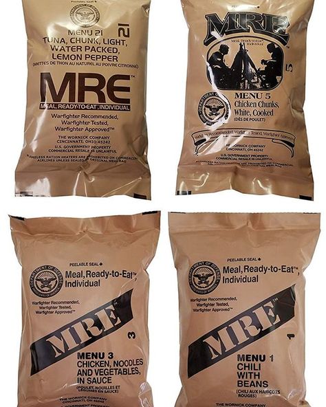 What's your favourite? Ever tried the Lithuanian MRE's? Think they beat the American ones! #knives #everydaycarry #polishboy #camp #campfire #bushcrafting #camplife #skills #tactical #axe #bushcraft #camping #outdoor #hunting #warrior #knife #staywild #outdoorlife #nature #adventure #hiking #forest #outdoors #naturephotography #love #wilderness #wild #trekking #travel #explore Mre Food, Military Food, Food Rations, Maze Runer, Meal Ready To Eat, Emergency Food Supply, Chicken Chunks, Survival Supplies, Dark Times