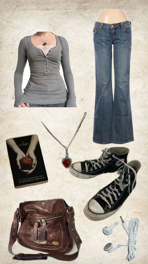 Katniss Inspired Outfits, Twilight Aesthetic Fashion, Kim Possible Inspired Outfits, 2000s Twilight Fashion, Twilight Themed Outfits, Twilight Core Aesthetic Outfits, Bella Swan Outfit Aesthetic, Bella Twilight Outfits, Bella Swan Outfit Ideas