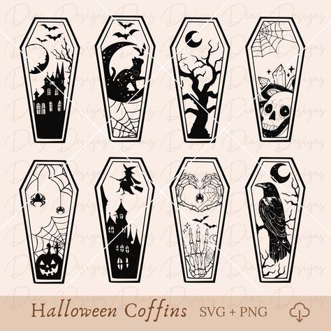 Nightmare Before Christmas Cricut Svg, Coffin Box Design, Coffin Drawings Simple, Coffin Clipart, Halloween Casket, Coffin Sign, Halloween Coffin Decoration, Coffin Svg, Skeleton In Coffin