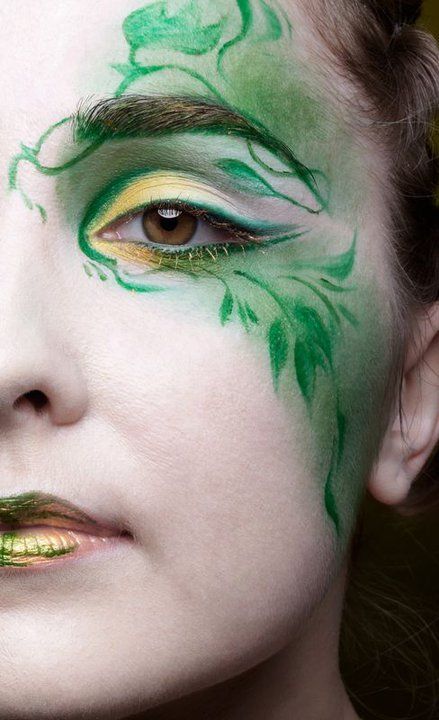 Fairy Eye Makeup, Makeup Verde, Carnaval Make-up, Mother Nature Costume, Fairy Face Paint, Fairy Eyes, Fantasy Make-up, Halloweenský Makeup, Makeup Sephora