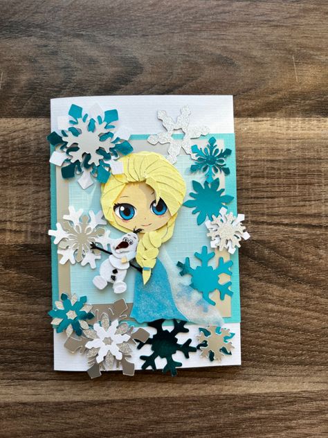 Birthday card Elsa Geburtstagskarte Elsa Birthday Cards Handmade, Elsa Crafts, Frozen Birthday Cards, Snow Christmas Cards, Elsa Birthday, 3d Paper Art, Baby Birds, Baby Bird, Frozen Birthday