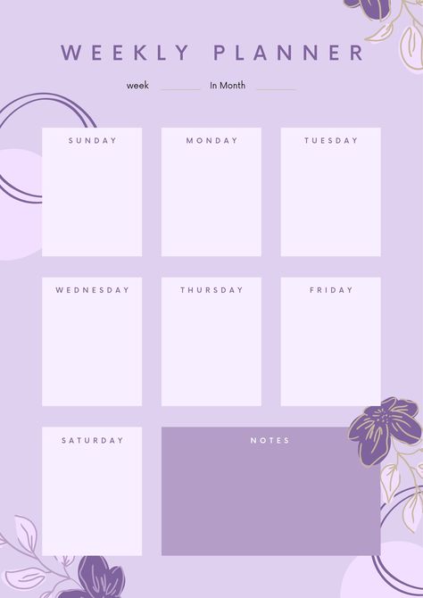 Weekly Planner Aesthetic, Purple Planner, Best Weekly Planner, Weekly Planner Design, Timetable Template, Planner Schedule, خريطة ذهنية, Weekly Planner Free Printable, Aesthetic Planner