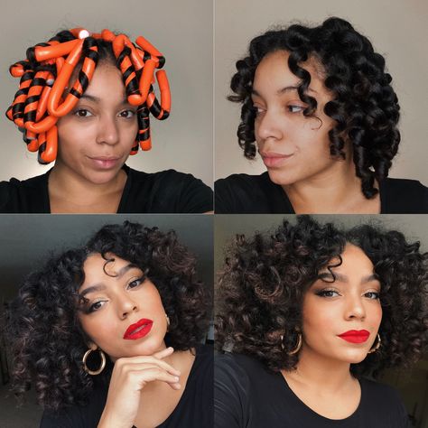 Flexi Rod Hairstyles, Natural Hair Flexi Rods, Natural Hair Rod Set, Flexi Rods, Short Straight Hair, Long Natural Hair, Curly Bob Hairstyles, Natural Hair Inspiration, Hair Videos Tutorials