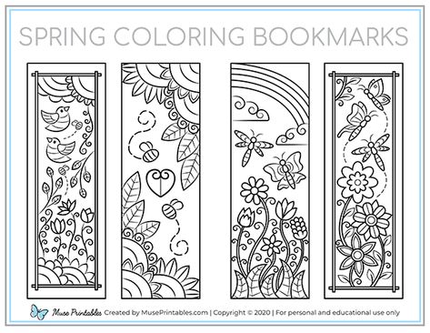 Printable Spring Coloring Bookmarks Free Printable Bookmarks, Mothers Day Coloring Pages, Nature Bookmarks, Spring Books, Spring Printables, Creative Bookmarks, Coloring Bookmarks, Printable Bookmarks, Bookmark Template