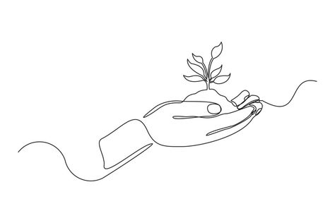 Continuous one line drawing palm hand holding together a green young plant. Single one line hand holding tree. Forest conservation concept design vector graphic illustration Forest Conservation, Hand Palm, One Line Drawing, Tree Forest, Hand Holding, Design Thinking, Design Vector, Line Drawing, Graphic Illustration