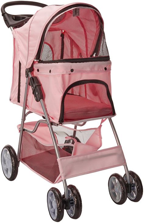 Paws & Pals Pet Stroller for Cat/Dog, Easy to Walk Folding Travel Carrier Carriage, Rose Wine Cat Stroller, Car Travel Accessories, Cat Proofing, Dog Stroller, Pet Stroller, Beautiful Days, Travel Carrier, Double Strollers, Pet Bag