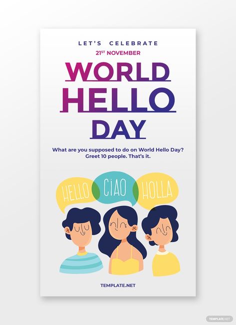 World Hello Day Whatsapp Image #AD, , #sponsored, #Day, #World, #Image, #Whatsapp World Hello Day, Holiday Templates, National Days, Free Cards, Travel Website, Blog Website, Templates Downloads, Business Person, Lets Celebrate