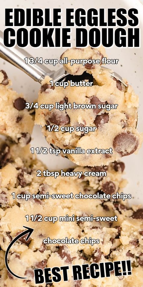 Home Made Edible Cookie Dough Recipe, Cookie Dough Recipe For One, Cookie Dough Healthy, Edible Cookie Dough Recipe For One, Edible Cookie Dough Healthy, Simple Cookie Dough Recipe, Easy Cookie Dough, Homemade Cookie Dough, Eggless Cookie Dough