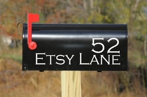 Mailbox Address Street Name Decals Address Vinyl by vinylvineyard, $15.00 Address Decals, Mailbox Decal, Mailbox Stickers, Mailbox Ideas, Mailbox Address, Custom Mailboxes, Mailbox Numbers, Mailbox Decals, Number Labels