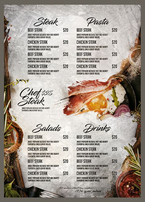 Steak Menu Steakhouse Menu Design, Steak Menu Design, Steak Dinner Party, Grilled Steak Dinner, Steak House Menu, Dinner Party Menu Ideas, Party Menu Ideas, Steak Shop, Steak Menu