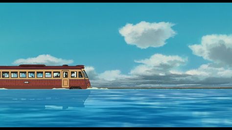 Studio Ghibli Nature, Ghibli Nature, Train Scene, Chihiro Y Haku, Scene Aesthetic, Scene Wallpaper, Studio Ghibli Art, Ghibli Art, Cartoon Pics