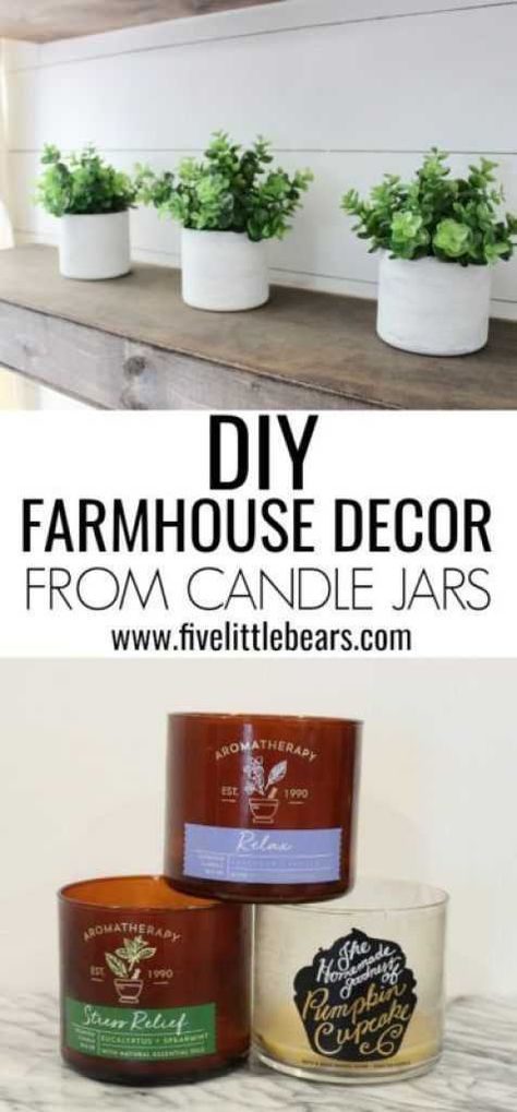 Reuse Candle Jars, Repurpose Candle Jars, Candle Reuse, Bath And Body Works Candles, Candle Repurpose, Old Candle Jars, Empty Candle Jars, Empty Candle, Candle Jar Diy