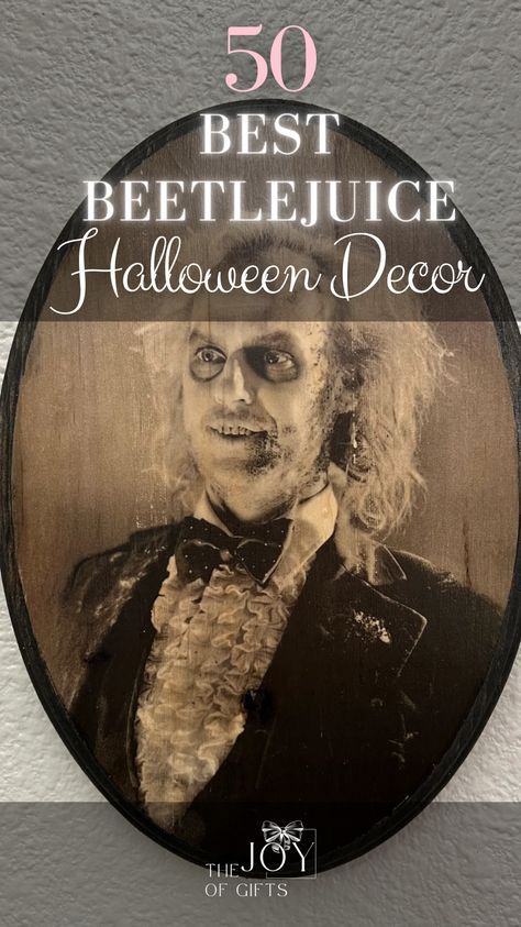 Here Lies Beetlejuice Tombstone, Beetlejuice Dining Room, Beetlejuice Decor Home, Beetlejuice Christmas Decorations, Beetle Juice Office Decorations, Beetlejuice Inspired Decor, Beetlejuice Decorations Diy Crafts, Diy Beetlejuice Outdoor Decor, Beetlejuice Halloween House