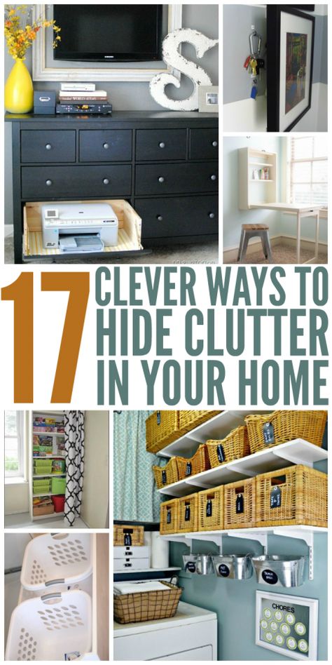 17 Clever Ways to Hide Clutter in Your Home How To Hide Clutter, Declutter Inspiration, Creating Storage, Hide Clutter, Organising Ideas, Space Organization, Clutter Control, Declutter Home, Decluttering Ideas