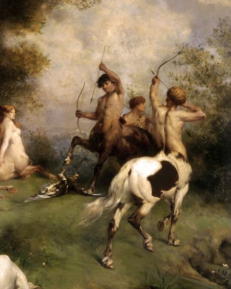 Summoning the spirit of Centaurs. Inspired by Eugene Fromentin’s 1868 artwork, our pieces capture the essence of these legendary beings embodying strength and wisdom. . . . #zephynelondon Mythology Art, Mythological Creatures, Classical Art, Magical Creatures, Narnia, Fantasy Creatures, Mythical Creatures, Art Sketches, Oil On Canvas