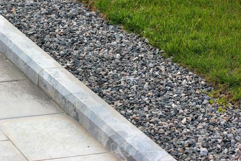 French Drain Landscape Edging Stone, Gravel Landscaping, Landscape Borders, Landscaping Software, Gravel Patio, Outdoor Stone, Garden Wallpaper, Landscape Edging, Lawn Edging