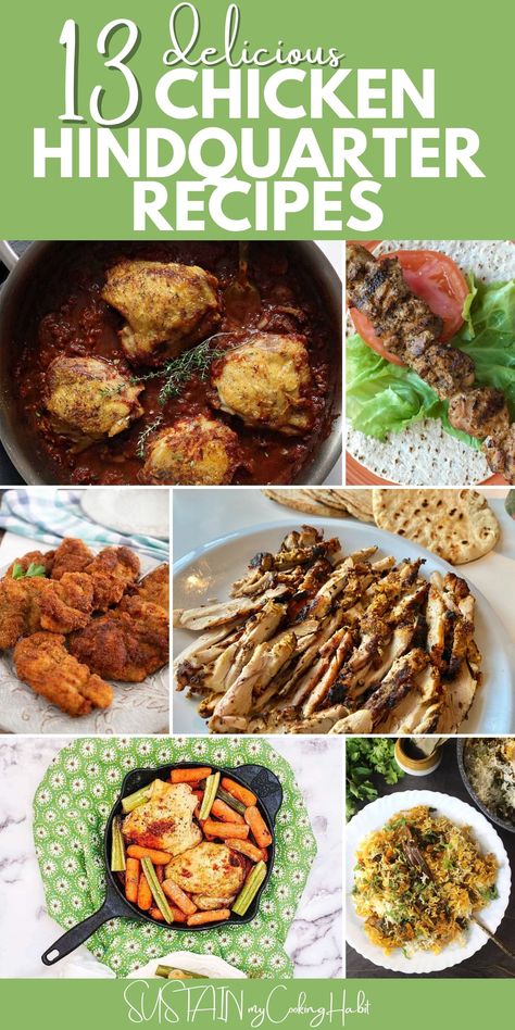 We've gathered a round up of thirteen tasty chicken hindquarter recipes using chicken thighs and legs that we know you will enjoy! Chicken Hindquarters Recipes, Recipes Using Chicken Thighs, Chicken Hindquarters, Recipes Using Chicken, Fresh Ingredient Recipes, Chicken Leg Quarter Recipes, Indian Chicken Dishes, Grilled Chicken Legs, Braised Chicken Thighs