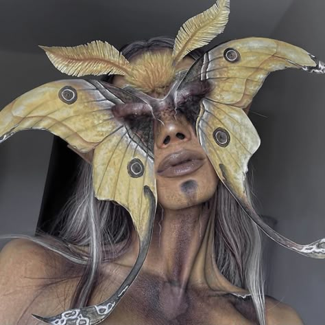 Demon Costume, Gore Makeup, Creepy Halloween Makeup, Face Art Makeup, Special Effects Makeup, Luna Moth, Crazy Makeup, Creative Makeup Looks, Sfx Makeup