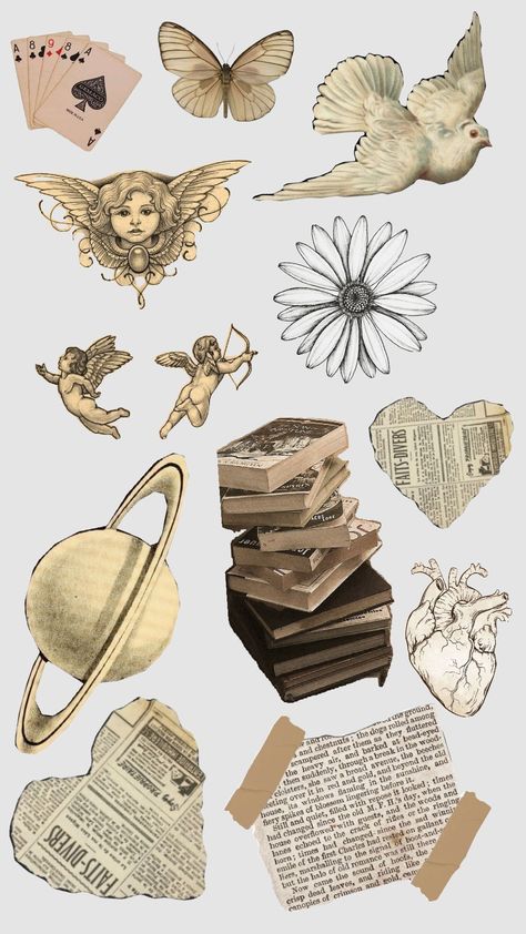 Literature Stickers Printable, Aesthetic Vintage Stickers Printables, Vintage Stickers Printables Retro, Vintage Stickers Printables, Shuffles Stickers, Vintage Aesthetic Stickers Printables, Poetry Book Cover, Collage Stickers, Scrapbooking Idea