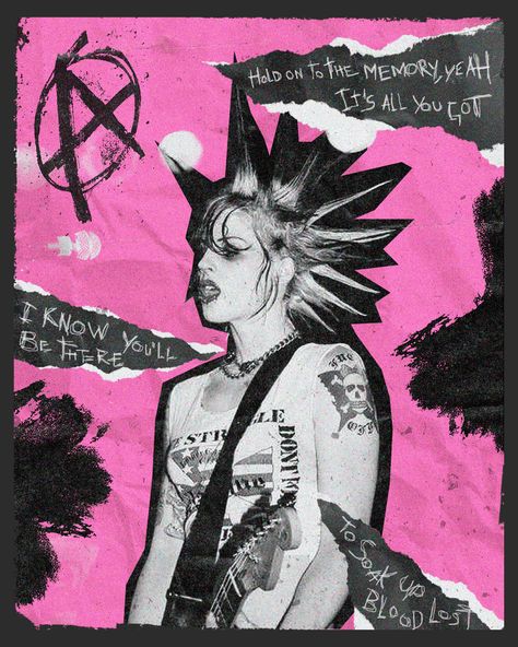 Punk Design Graphic, Punk Poster Design, Punk Graphic Design, Punk Zine, Punk Collage, Graphic Design Collage, Collage Music, The Distillers, Pop Punk Fashion