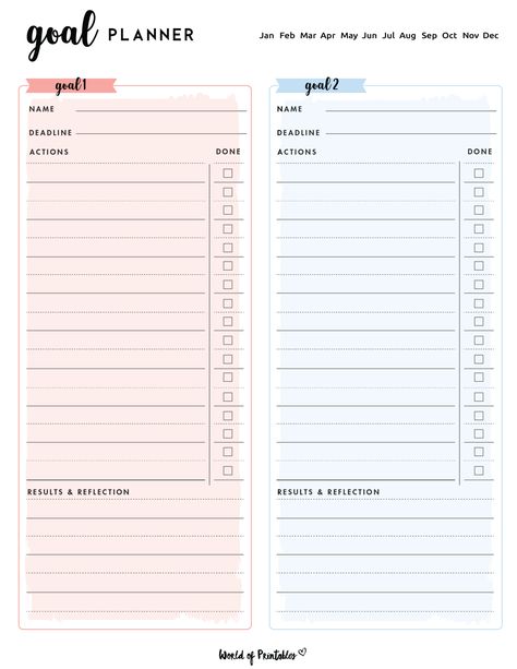 Achieve all your dreams and aspirations with our printable goal planner templates. Our collection of designs and styles make it easy to create a goal planner that works for you and your goals. Our goal planners are designed to help you stay organized and motivated, so that you can make the most out of your goals and dreams. Printable and easily customizable, our goal planner templates can help take you to the next level in achieving success. Goal Printable Free, Goal Planner Ideas, Goal Planner Free, Digital Bujo, Life Goal Planner, Journal Tracker, Daily Schedules, Organization Planner, Goals Printable