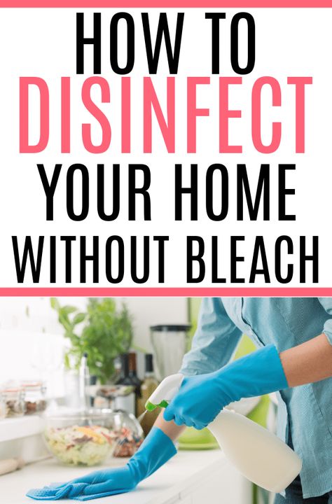 Trying to clean and disinfect your home without using harsh cleaners? Check out simple tips on how to disinfect without bleach. Get rid of harmful viruses and bacteria without bleach! Homemade Bleach, Vinegar Cleaner, Bleach Alternative, Cleaning Printable, Homemade Cleaners, Chemical Free Cleaning, Homemaking Tips, Diy Cleaning Solution, Vinegar Cleaning