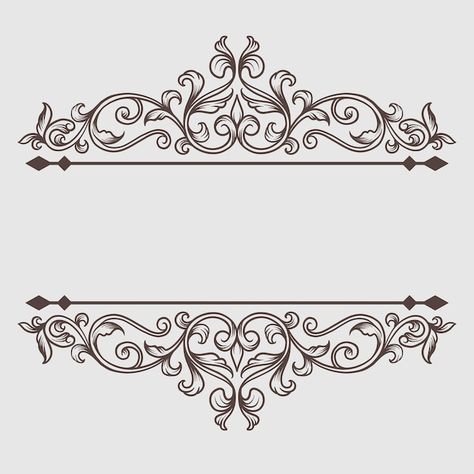 Vector vintage classical baroque ornamen... | Premium Vector #Freepik #vector #antique #vintage #art #flower Puzzle Purse, Baroque Motifs, Baroque Frame, Baroque Frames, Baroque Ornament, Vector Background Pattern, Technology Icon, Card Banner, Decorative Design