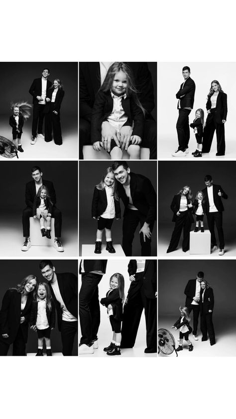 Black White Family Photoshoot, Vogue Style Family Photoshoot, Family Photo Outfits In Studio, Family Shoot Ideas Studio, Editorial Photography Family, Classy Family Photos, Family Photo Studio Poses, Black And White Family Portraits, Family Portrait Aesthetic