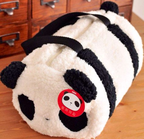 Panda Duffle Bag Panda Clothes, Korean Backpack, Panda Stuff, Panda Items, Anting Manik, Panda Lindo, Kawaii Bags, Panda Bears, Animal Bag