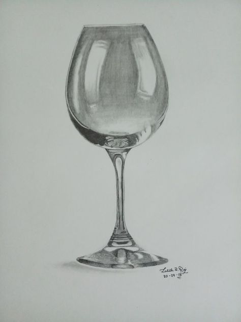 Realism Sketch Pencil, Realism Practice, Cup Sketch, Still Life Pencil Shading, Realism Sketch, Pencil Sketches Of Girls, Wine Glass Drawing, Pencil Sketches Easy, Realistic Pencil Drawings