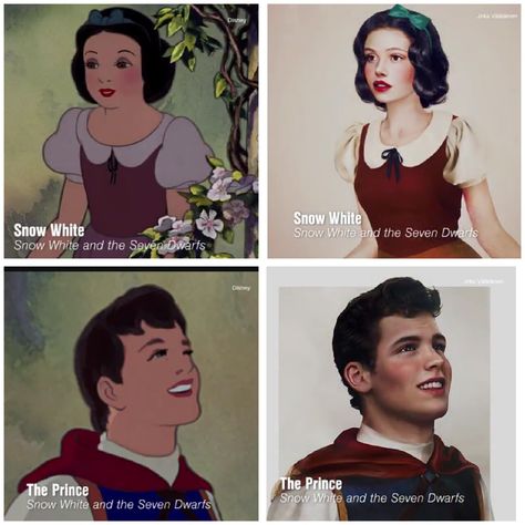 What Snow White and The Prince would look like in real life. Snow White Male Version, Snow White Realistic, Snow White And The Prince, Real Life Snow White, Snow White Real, Snow White In Real Life, New Snow White Movie, Art Nouveau Disney, Snow White Historically Accurate