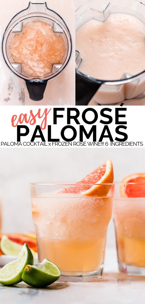 Frose Recipe With Tequila, Mom Drinks, Frosé Recipe, Food Recipes Vegetarian, Summer Beverages, Cocktail Inspiration, Frozen Rose, Paloma Cocktail, Rosé Wine