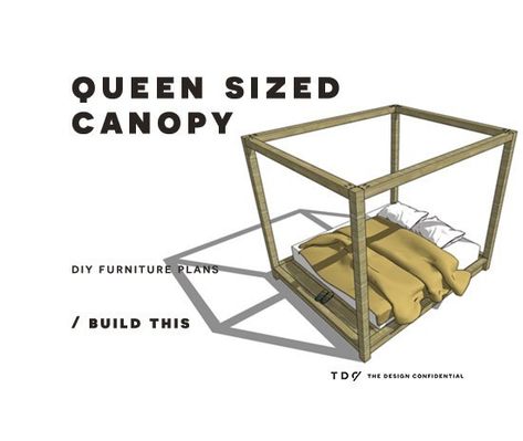 A favorite for many of you, this plan is the Queen sized version of our King Canopy Bed! Yahoo. As with all of our plans, you are building at your own risk and you should have a firm understanding of building in general before you attempt many of our plans (some are easy as pie … Continue reading "Free DIY Furniture Plans // How to Build a Queen Sized Canopy Bed" Homemade Bed Frame, Loft Rooms, King Size Canopy Bed, Queen Size Canopy Bed, Homemade Beds, Queen Canopy Bed, Canopy Bed Diy, Canopy Beds, Canopy Bed Frame