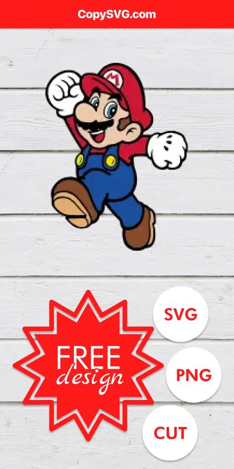 Mario Svg Free Cut File For Cricut Mario Svg Free, Mario Svg, Free Cut Files, Svg Free, Game On, Cricut Svg, Free Svg, Super Mario, Party Themes