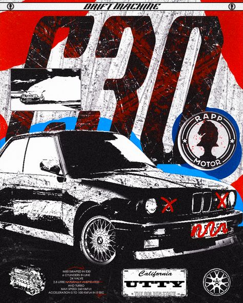 E30 Poster, Bmw E30, Bmw