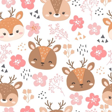 Pink Pattern Background, Cute Seamless Pattern, Animal Baby, Cute Clipart, Cute Patterns Wallpaper, Seamless Pattern Vector, Fabric Print, Craft Materials, Scrapbook Kits