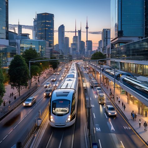 Public Transport Aesthetic, Public Transportation Design, Public Transport Architecture, Medium Articles, Modern Transportation, Futuristic Civilization, Transport Images, Light Rail Vehicle, City Skylines Game