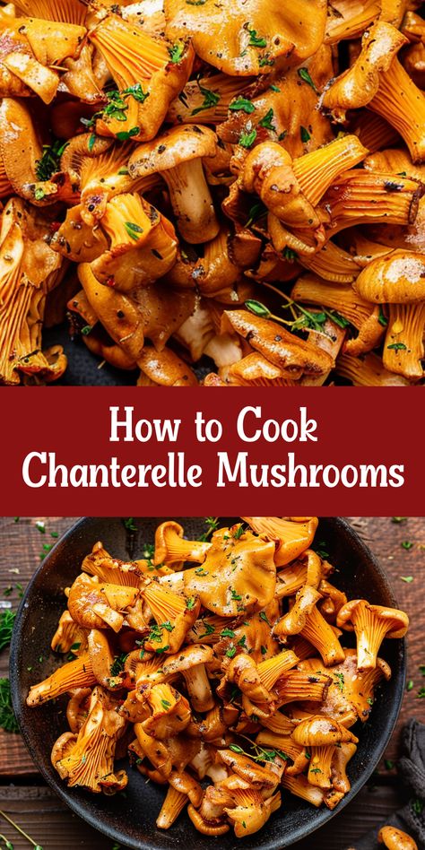 Learn how to cook chanterelle mushrooms with this simple and tasty recipe. Chicken Chanterelle Mushroom Recipes, Chicken And Chanterelle Mushrooms, Chantelle Mushrooms Recipes, Recipes With Chanterelle Mushrooms, Chantrell Mushrooms Recipes Pasta, Vegan Chanterelle Recipes, Wild Chanterelle Mushroom Recipes, How To Cook Chanterelle Mushrooms, Chanterelle Mushroom Recipes Vegan