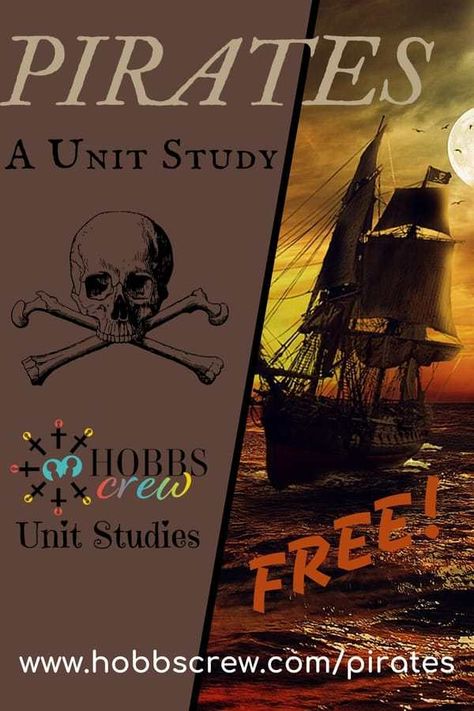 Learn about Pirates with this free unit study. Free Unit Study, Pirate Unit, Barbary Pirates, Pirate Activities, Pirate Books, Teaching Geography, Homeschool Social Studies, Unit Studies, Homeschool Learning