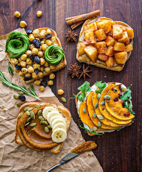 Fall Toast 4 Ways – Wandering Chickpea Vegan Toast, Brunch Ideas For A Crowd, Winter Side Dishes, Toasted Pumpkin Seeds, Toast Toppings, Beet Salad, Best Breakfast Recipes, Vegan Cooking, Baked Beans