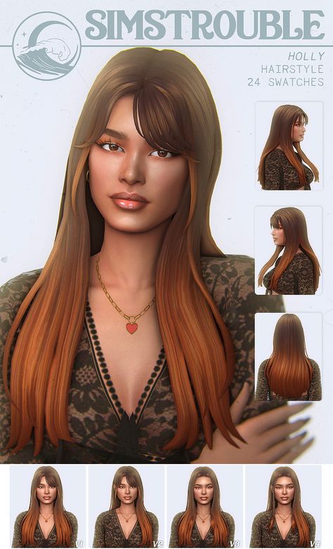 Sims Bangs Hair, Sims 4 Cc Maxis Match Accessory Bangs, Sims 4 Cc Ombre Hair, Sims 4 Ombre Hair, Simstrouble Hair Cc, Simstrouble Cc, Bangs And Braids, Black Hair Fringe, Sims Shoes