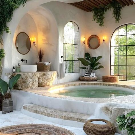 Sunken In Bathtub, Bathtub Only Bathroom, In Ground Tub, Sunken Bathtub Shower Combo, In Ground Bathtub, Bathroom Seating Area, Huge Bathtub, Sunken Bathtub, Big Bathtub