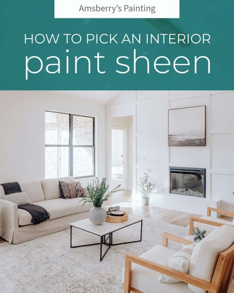 How To Pick an Interior Paint Sheen: A Guide for Homeowners - Amsberry's Painting Company Paint Sheen Guide, Room Wall Painting, Paint Sheen, Flat Paint, Paint Companies, Storing Paint, Cleaning Walls, Painting Kitchen Cabinets, Room Paint